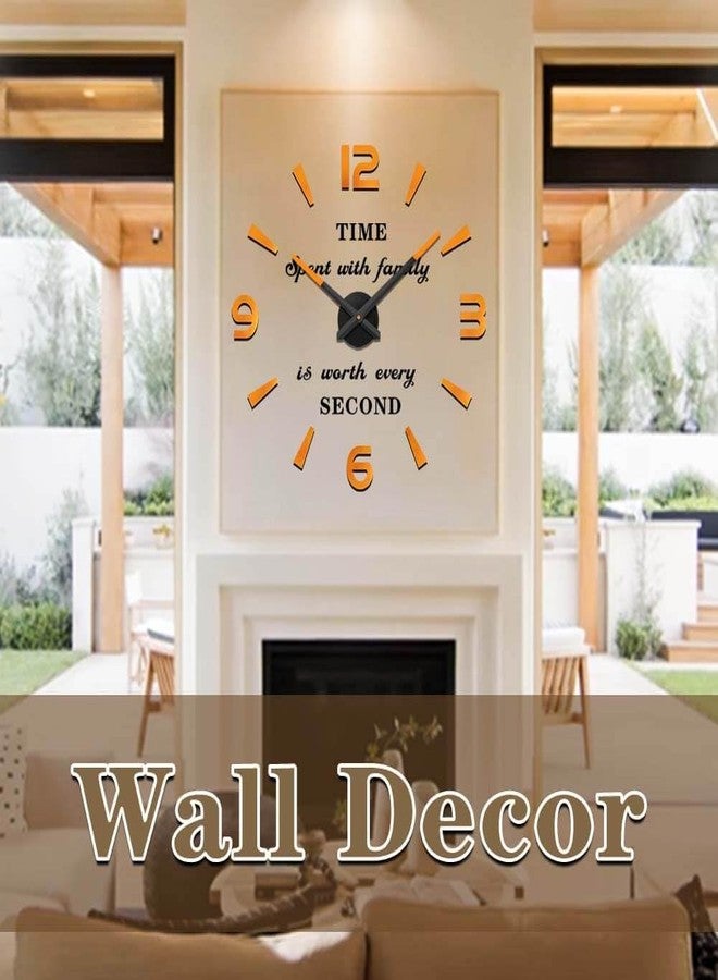 VANGOLD Design 3D Wall Clock for Living Room Decor (Gold and Black Decor) - Image 2